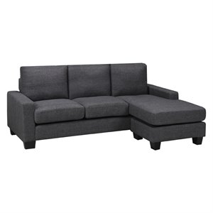 brassex hilton sectional with reversible chaise in grey