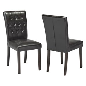 brassex tufted dining chair in espresso (set of 2)