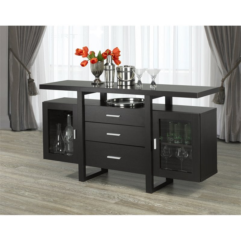 Brassex Buffet Server with Storage in Dark Cherry Cymax Business