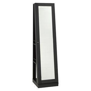brassex 3-tier jewelry cabinet with mirror in black