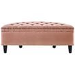 Posh Living Nathan Velvet Upholstered Half Moon Storage Ottoman in Blush Pink