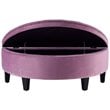 Posh Living Nathan Velvet Upholstered Half Moon Storage Ottoman in Mauve