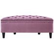 Posh Living Nathan Velvet Upholstered Half Moon Storage Ottoman in Mauve