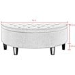 Posh Living Nathan Velvet Upholstered Half Moon Storage Ottoman in Mauve