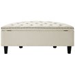 Posh Living Nathan Linen Fabric Half Moon Storage Ottoman in Cream/White