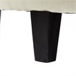 Posh Living Nathan Linen Fabric Half Moon Storage Ottoman in Cream/White