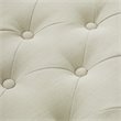Posh Living Nathan Linen Fabric Half Moon Storage Ottoman in Cream/White