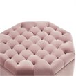 Posh Living Adrian Button Tufted Velvet Storage Ottoman in Blush Pink