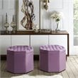 Posh Living Adrian Button Tufted Velvet Storage Ottoman in Mauve