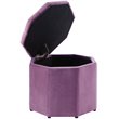 Posh Living Adrian Button Tufted Velvet Storage Ottoman in Mauve
