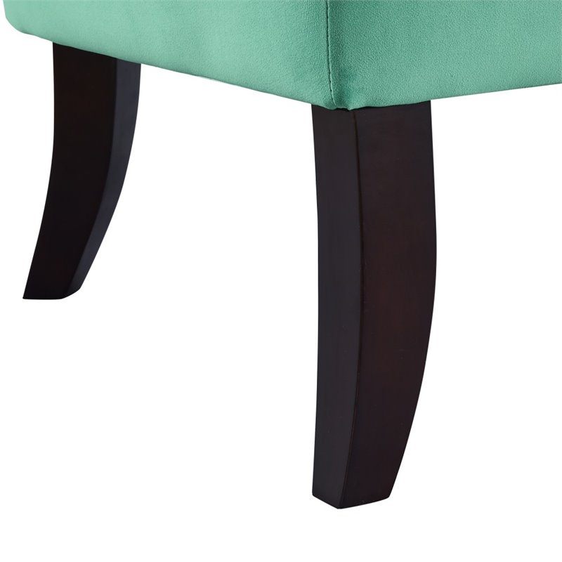 Brady Teal Velvet Accent Chair - Cut Out Shaped Back ...