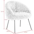 Posh Living Anthony Faux Fur Fabric Accent Chair with Metal Legs in Rose