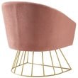 Posh Living Leo Tufted Velvet Barrel Back Accent Chair in Blush Pink/Gold