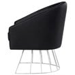 Posh Living Leo Tufted Velvet Barrel Back Accent Chair in Black/Chrome