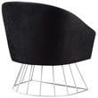 Posh Living Leo Tufted Velvet Barrel Back Accent Chair in Black/Chrome