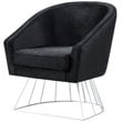 Posh Living Leo Tufted Velvet Barrel Back Accent Chair in Black/Chrome