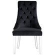 Posh Living Colton Velvet Dining Side Chair with Acrylic Legs - Black (Set of 2)