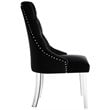 Posh Living Colton Velvet Dining Side Chair with Acrylic Legs - Black (Set of 2)