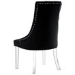 Posh Living Colton Velvet Dining Side Chair with Acrylic Legs - Black (Set of 2)