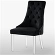 Posh Living Colton Velvet Dining Side Chair with Acrylic Legs - Black (Set of 2)