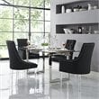 Posh Living Colton Velvet Dining Side Chair with Acrylic Legs - Black (Set of 2)