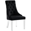 Posh Living Colton Velvet Dining Side Chair with Acrylic Legs - Black (Set of 2)