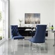 Posh Living Colton Velvet Dining Side Chair with Acrylic Legs - Blue (Set of 2)
