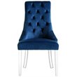 Posh Living Colton Velvet Dining Side Chair with Acrylic Legs - Blue (Set of 2)