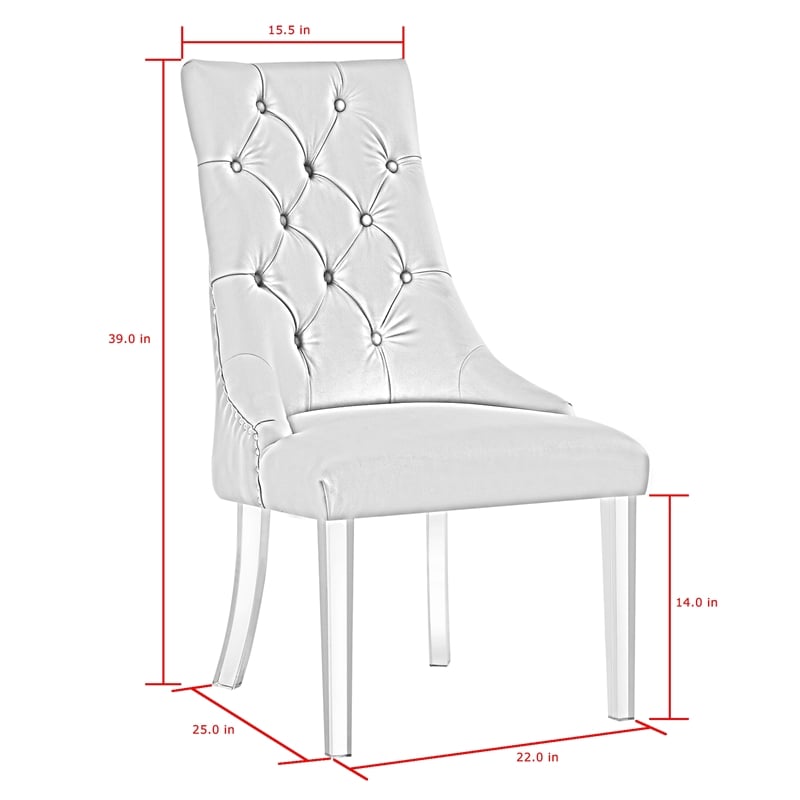 Posh Living Colton Velvet Dining Side Chair with Acrylic Legs - Blue (Set of 2)