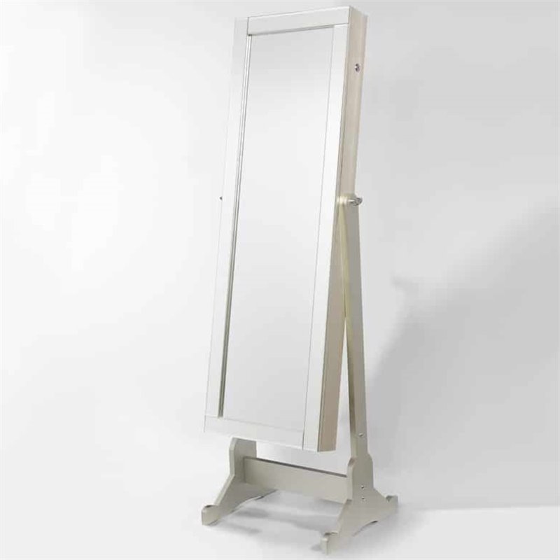 Posh Living Harper Jewelry Cheval Armoire & Makeup Storage in Champagne