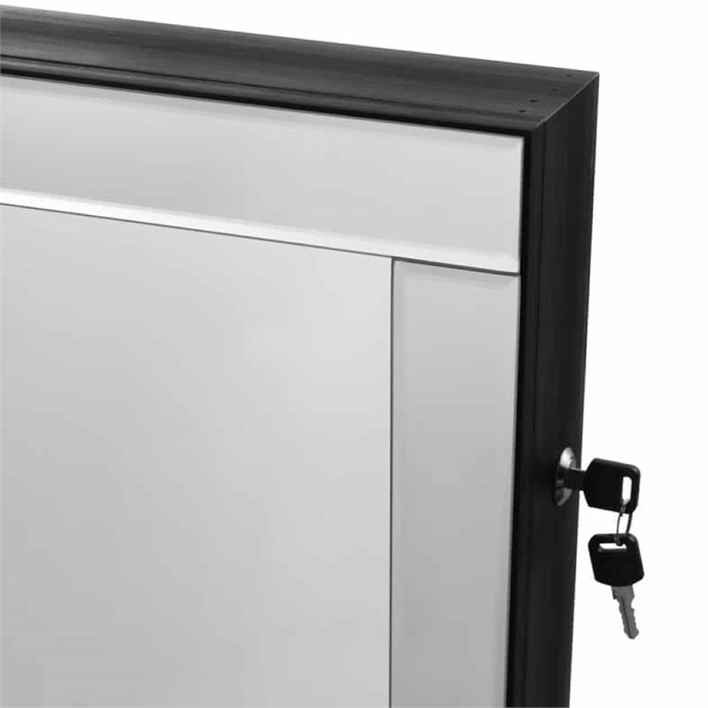 Posh Living Harper Jewelry Cheval Armoire & Makeup Storage in Black