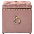 Posh Living Markella Velvet 1pc Storage Ottoman in Blush Pink/Gold