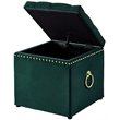 Posh Living Markella Velvet 1Pc Storage Ottoman in Hunter Green/Gold