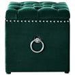 Posh Living Markella Velvet 1Pc Storage Ottoman in Hunter Green/Chrome