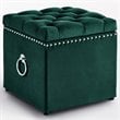 Posh Living Markella Velvet 1Pc Storage Ottoman in Hunter Green/Chrome