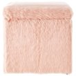 Posh Living Stanley Modern Faux Fur Fabric Cube Storage Ottoman in Blush Pink