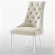 Colton Linen Fabric Dining Side Chair with Acrylic Legs - Cream/White (Set of 2)