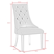 Colton Linen Fabric Dining Side Chair with Acrylic Legs - Cream/White (Set of 2)