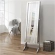 Posh Living Harper Jewelry Cheval Armoire & Makeup Storage in Silver