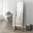 Posh Abigail Full Length Mirror Jewelry Armoire & Makeup Storage in Champagne