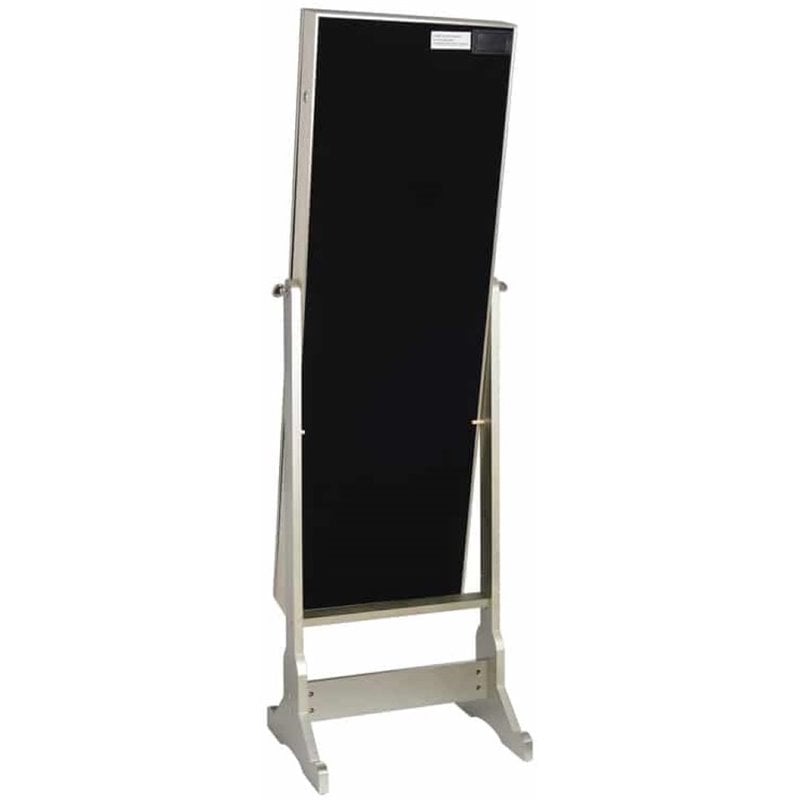 Posh Abigail Full Length Mirror Jewelry Armoire & Makeup Storage in Champagne