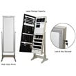 Posh Abigail Full Length Mirror Jewelry Armoire & Makeup Storage in Champagne
