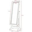 Posh Abigail Full Length Mirror Jewelry Armoire & Makeup Storage in Champagne