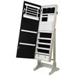 Posh Abigail Full Length Mirror Jewelry Armoire & Makeup Storage in Champagne