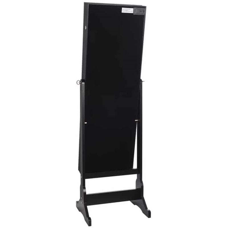 Posh Abigail Full Length Mirror Jewelry Armoire & Makeup Storage in Black