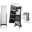 Posh Abigail Full Length Mirror Jewelry Armoire & Makeup Storage in Black