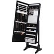 Posh Abigail Full Length Mirror Jewelry Armoire & Makeup Storage in Black