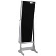 Posh Abigail Full Length Mirror Jewelry Armoire & Makeup Storage in Silver