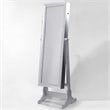 Posh Abigail Full Length Mirror Jewelry Armoire & Makeup Storage in Silver