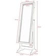 Posh Abigail Full Length Mirror Jewelry Armoire & Makeup Storage in Silver